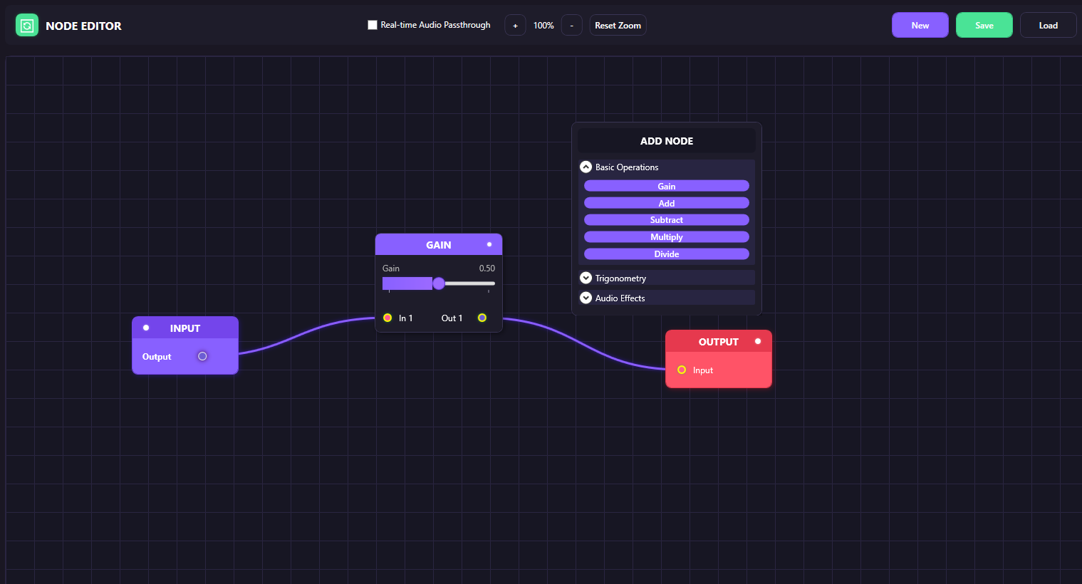 VoxyStudio Node Editor Interface